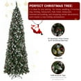 thumbnail image 2 of Zimtown 9ft Pre-Lit Artificial Christmas Tree w/ Remote Control and 460 LED Color Changing Lights, Slim Flocked Xmas Tree Auto, Party Decorations Indoor, Green, 2 of 9