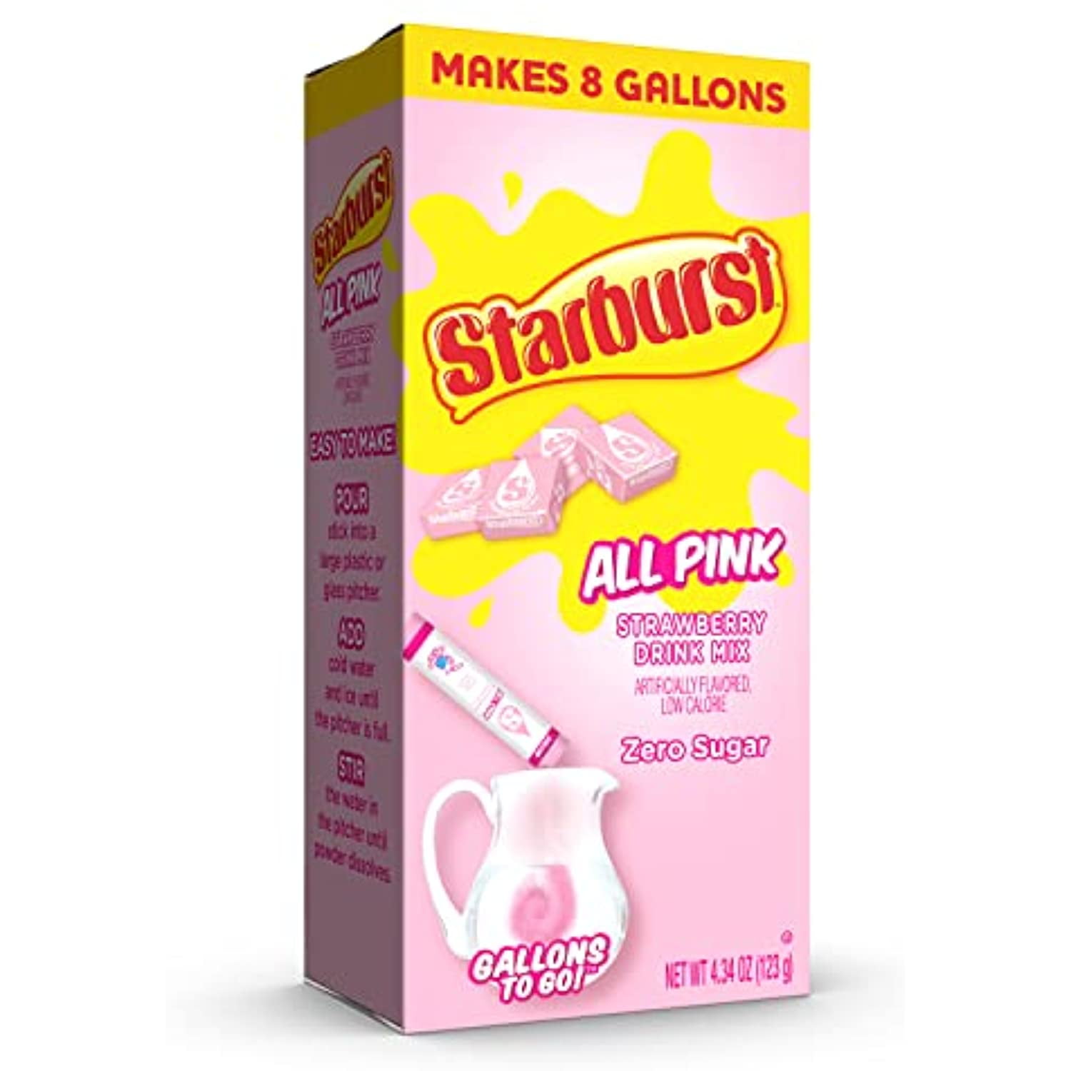 Buy Starburst Gallons To Go Powdered Drink Mix, 8Count Box (6 Pack), All Pink Strawberry Low