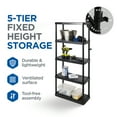 thumbnail image 3 of Gracious Living 5-Shelf Fixed-Height Medium-Duty Shelving Storage, Black, 3 of 10