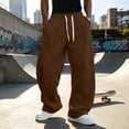 thumbnail image 5 of Men's Fleece Baggy Sweatpants Drawstring Elastic Waist Wide Leg Casual Sweat Pants with Pockets, 5 of 5