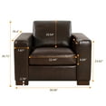 thumbnail image 3 of Freya Contemporary Oversized Genuine Leather Chair by Naomi Home-Color:Espresso, 3 of 4