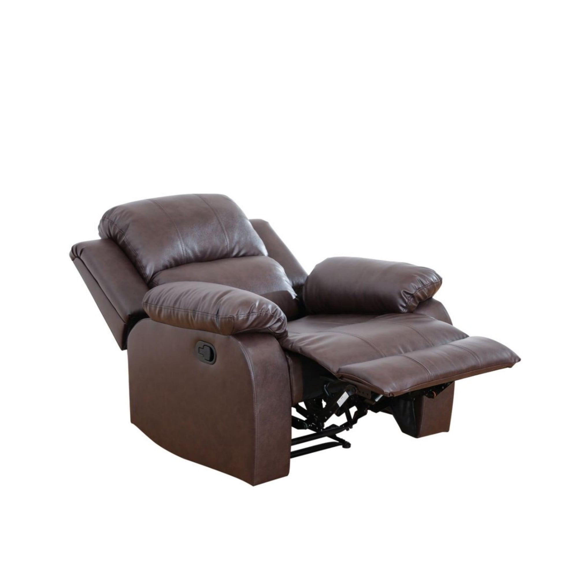 BSHTI PU Manual Recliner Chair Set of 2 – Single Sofa Recliners with Adjustable Backrest, High-Density Foam, Hardwood Frame – Comfort Lazy Chair for Living Room, Bedroom, Brown
