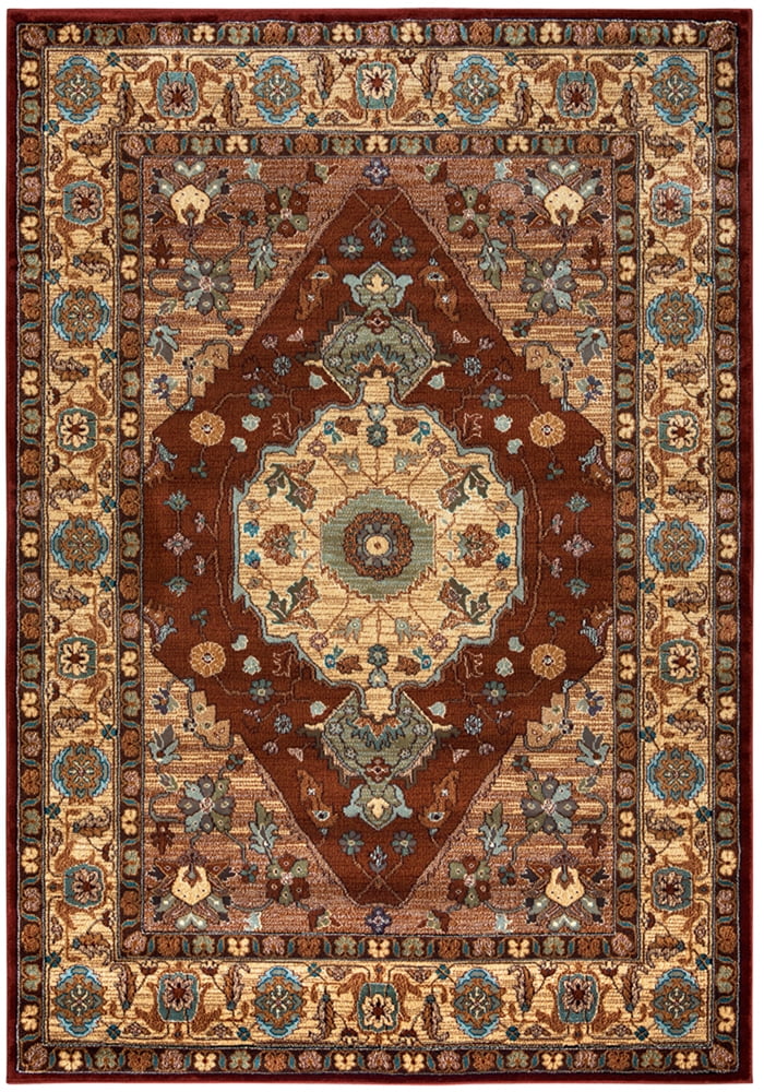 Rizzy Rugs Bellevue Area Rug BV3200 Burgundy Medallion Petals