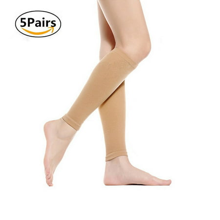 Yosoo 5 Pairs Compression Socks for Women and Men - Best Medical, Graduated 30-40 mmHg for Running, Nursing, Hiking, Varicose Veins, Circulation & Recovery
