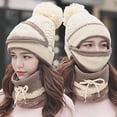 thumbnail image 1 of Sombrero Mujer Invierno Cálido Sombrero de lana Cálido Lindo Sombrero femenino Tres piezas Protección auditiva Sombrero de punto Wmkox8yii jkg6453, 1 of 3