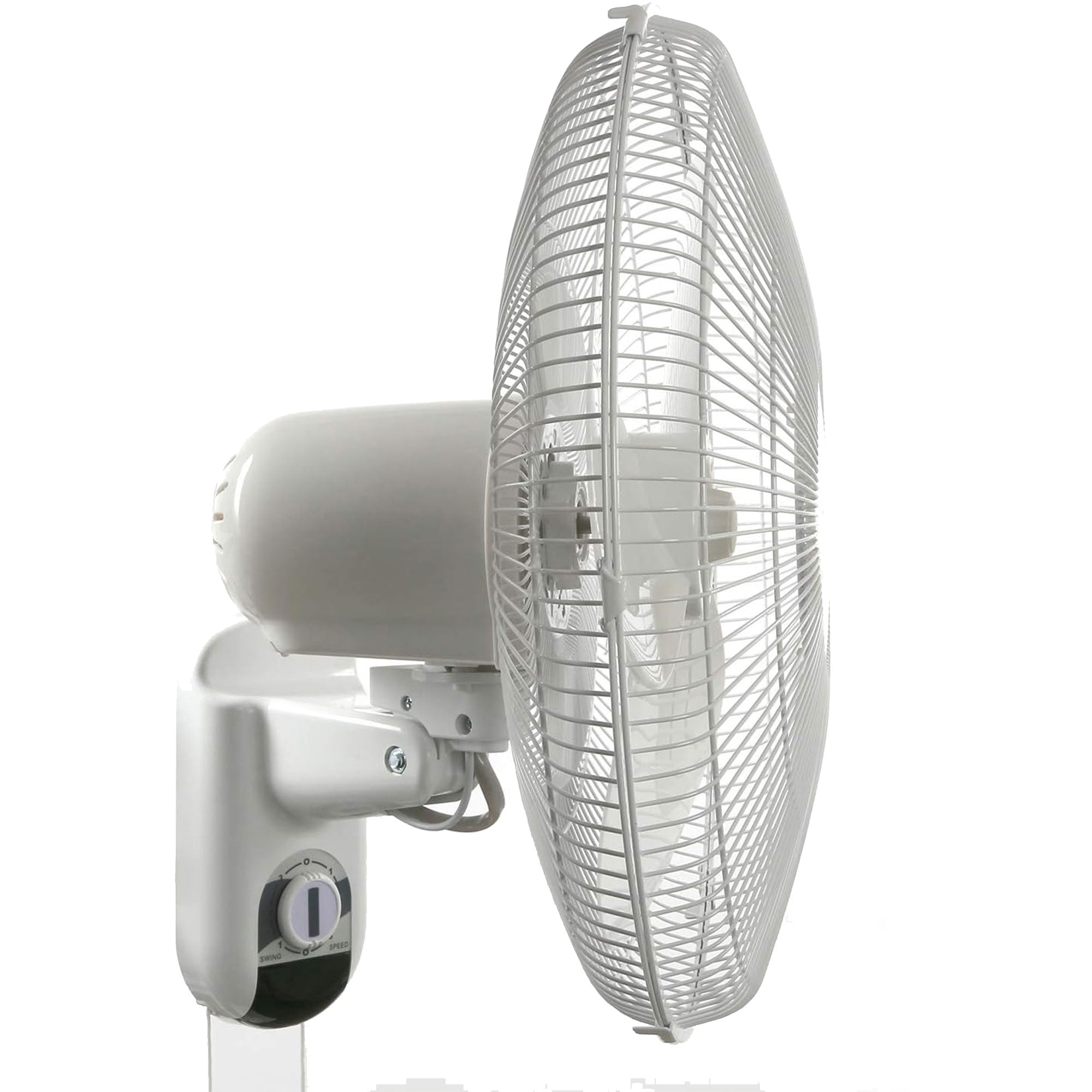 Hurricane Classic 16 Inch 90 Degree Oscillating Wall Mounted Fan, White