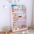 thumbnail image 5 of MOONRIVER 3 Tier Kids Book Shelf, Pink Finish MDF  Pine Wood, 5 of 11