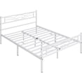 thumbnail image 3 of Yaheetech Metal Full Size Platform Bed with Cloud-inspired Design Headboard, White, 3 of 7