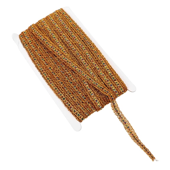 Elegant Multi Color PET Lace Trim for Crafting with Elastic Band and Gemstones Decor 1 Roll