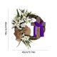 thumbnail image 2 of Corona cruzada de Pascua de 40 cm con el arco elegante para la puerta de guirnaldas de guirnaldas para colgar (púrpura), 2 of 9