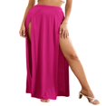 thumbnail image 1 of Womens Plus Size High Waist Waisted Double Split Long Maxi Skirts Beach Party Skirts, 1 of 6