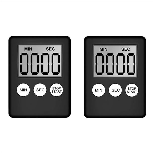 Temporizador Digital de Cocina, Temporizador, Temporizador de Huevos, Adecuado para el Trabajo, Temporizador Deportivo, Juego, Temporizador de Cocina, Paquete de 2 Negro