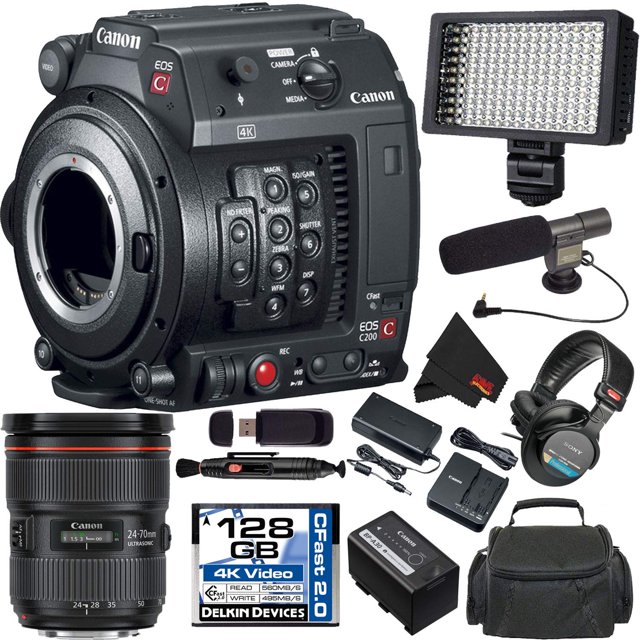Canon EOS C200 Cámara de cine EF Mount 2215C002 Pro Bundle +24-70 F/2.8L II USM 8