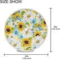thumbnail image 3 of Coolnut 60" Flowers Floral Leaves Outdoor Round Tablecloth, Waterproof Stain-Resistant Non-Slip Circular Tablecloth with Umbrella Hole and Zipper for Tabletop Backyard Party BBQ Decor, 3 of 7