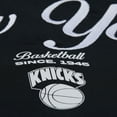 thumbnail image 6 of Men's Mitchell & Ness Black New York Knicks Hardwood Classics Camp Shirt, 6 of 7