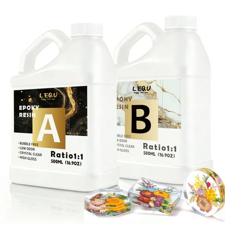 LEQU 500ML Clear Epoxy Resin Kit 2 Pack