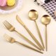 thumbnail image 5 of Juego De Cubiertos De Acero Inoxidable Lazahome Para 8 Cubiertos De Oro Mate Juego De Cubiertos De 40 Piezas Juego De Utensilios De Cocina Que Incluye Juego De Cucharas Y Tenedores Acabado Pulido Sati, 5 of 5