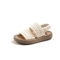 thumbnail image 2 of Viluyesy Girls' Open-Toe Sandals for Toddlers and Kids Soft-Sole Casual Summer Shoes with Straight Strap, Beach & Everyday Wear White Size 30, 2 of 10