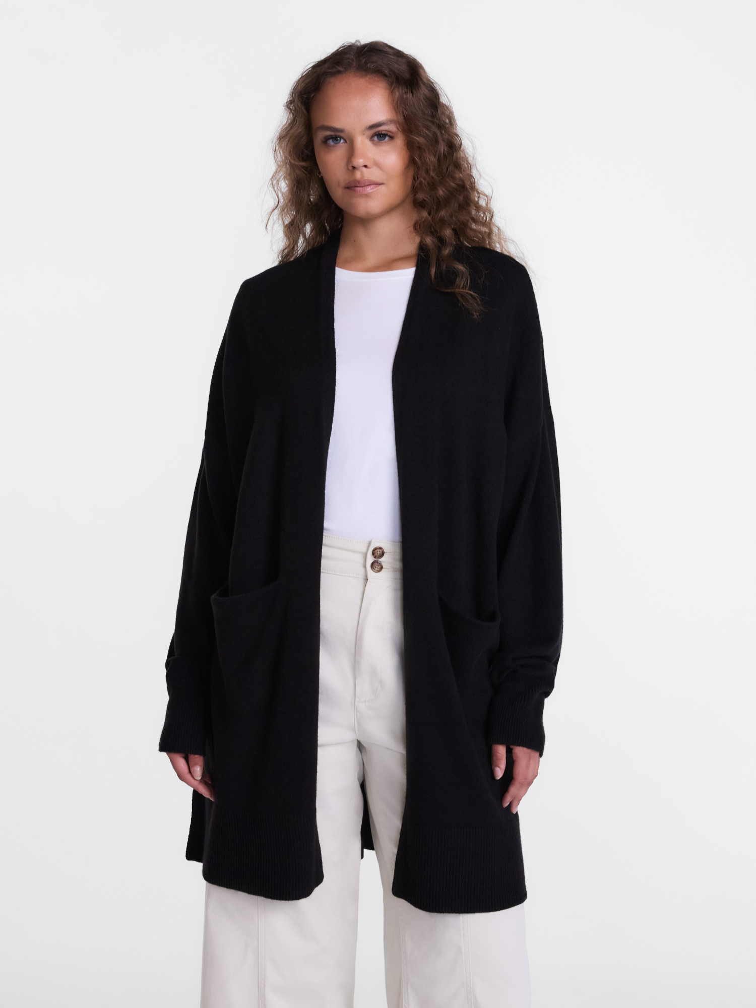 Scenario Women's Open Front Cardigan with Long Sleeves photo 2