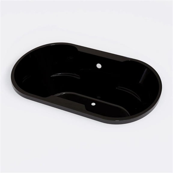 Pemberly Row 66X42 Contemporary Oval Acrylic Contoured Drop-In Bath tub in Black