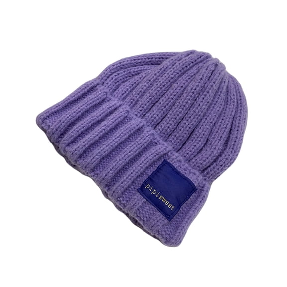 Hats for Men Women Plain Dyed Knitted Beanie Letter Decor Custom Warm Winter Cap