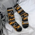 thumbnail image 5 of KLL Yellow Excavator Print Cool Socks Men's Women's Crew Socks Funny Crazy Novelty Stockings, 5 of 6
