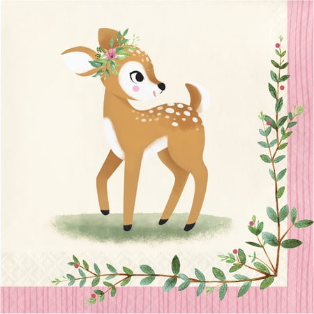 Little Deer Birthday Napkins 48 Count