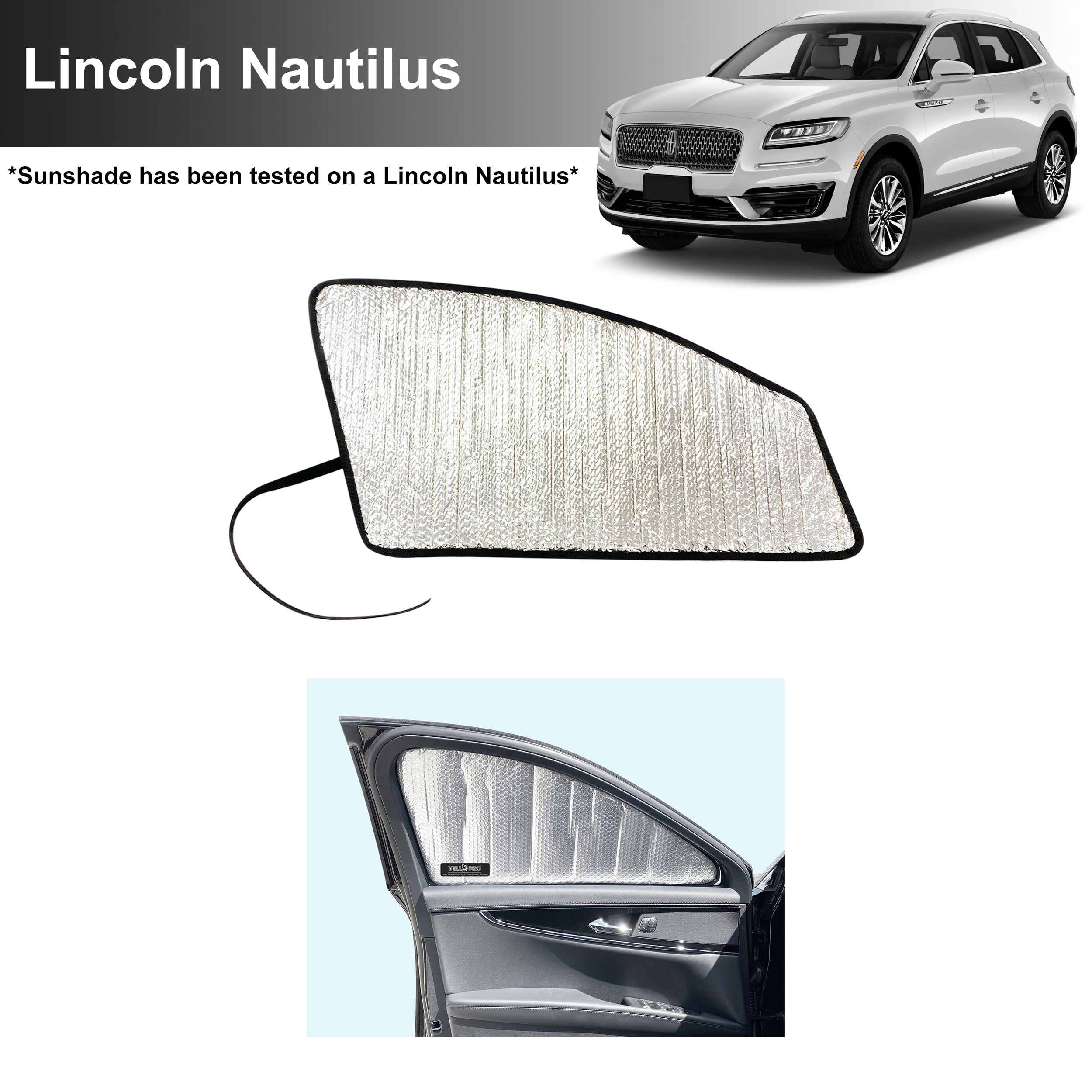 Lincoln Nautilus Jumbo-Size 59"x 30" Stand Up Universal Fit Windshield Sun Shade 