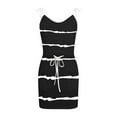 thumbnail image 4 of Babysbule Summer Dresses for Women Ladies Casual V-Neck Sleeveless Bandage Stripe Printing Loose Vest Sling Skirts, 4 of 6
