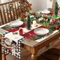thumbnail image 4 of 4PCS Christmas Placemat Cotton Linen Tablecloth Thermal Mat Kitchen Table Mat, 4 of 4