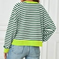 thumbnail image 6 of TKLPEHG Dressy Tops for Women Crew Neck Tops Lightweight Loose Fashion Long Sleeve Classic Striped Print Casual Pullover (Green,XXL), 6 of 6