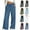 A1/Blue, variant on Wide Leg Jeans for Women Loose Denim Wide Leg Pull-On Pants,Elastic Drawstring High Waist Stretchy Baggy Imitation Jean Trousers With Pockets,Casual Slacks Y2K Denim Trousers Army Green M