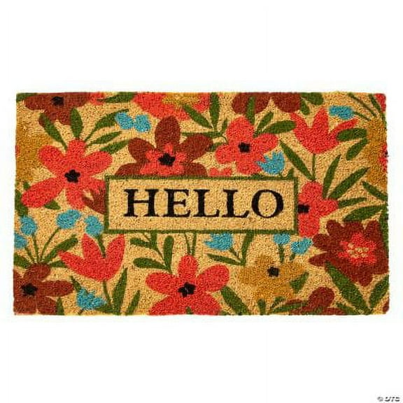 Hello Floral Coir Mat, Party & Gift, Home Decor, 1 Piece