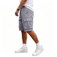 thumbnail image 5 of Mens Cargo Shorts Big and Tall Drawstring Elastic Waist Athletic Hiking Shorts Lightweight Bermuda Short with Pockets Gray XL, 5 of 9