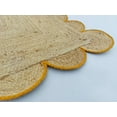 thumbnail image 3 of DecorAvenue Braided Jute Area Rug Farmhouse Scalloped Area Rug, Natural / Yellow 4' x 6' ft Oval, 3 of 6