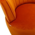 thumbnail image 6 of 360-Degree Swivel Accent Armchair with Wide Upholstered Seat and Metal Base, Round Barrel Chairs in Fluffy Velvet Fabric for Living Room, Bedroom, Orange, 6 of 8