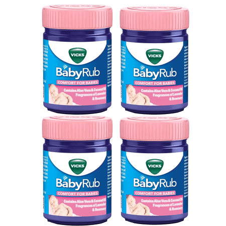 Vicks BabyRub Vapor Ointment 50ml – Value 4-Pack Aloe Vera & Coconut Oil Fragrance of lavender & rosemaryt