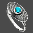 thumbnail image 2 of Kingman Copper Teal Turquoise 925 Sterling Silver Ring s.8.5 Jewelry R-1573 SDR244210, 2 of 5