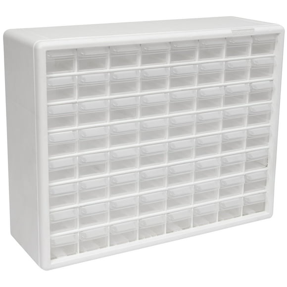 Akro-Mils 10164 64-Drawer Plastic Drawer Storage Cabinet for Garage Organization, Bead Organizer, Lego Storage, Teacher Toolbox, Makeup Organizer, and More, 20-Inch W x 6