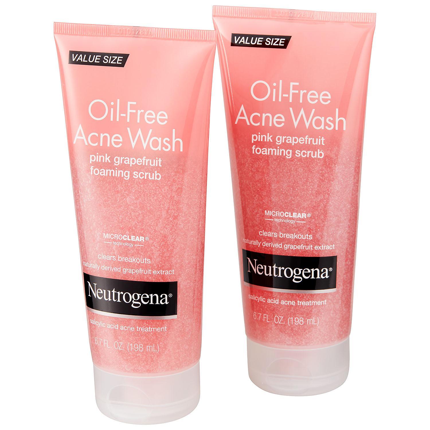 Neutrogena Oil-Free Pink Grapefruit Exfoliating Acne Face Wash and Foaming Scrub (6.7 fl. oz., 2 pk.) - image 5 of 5