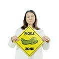 thumbnail image 3 of Pickle (2 Pack) Plastic Crossing Sign - 10 Inch X 10 Inch Xing Sign Gift Food Snack Dill Jar Sweet Treat Fun Party Decor Sour Gourmet Farm, 3 of 4