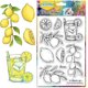 thumbnail image 1 of Sellos transparentes de limones, sellos de silicona transparentes de jugo de limón, sellos de silicona transparentes de rodajas de limón y flores de limón., 1 of 9