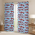 thumbnail image 2 of Castle Fairy Cartoon Fire Truck Curtains Pack of 2 (42x84 Each) for Preppy Kids Children,Firefighter Car Curtains Blackout,Blue Red Bedroom Curtains,Luxury Bedroom Decor, 2 of 6