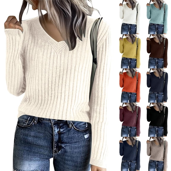 Kixjoy Square Neck Tops for Women Long Sleeve Ribbed V Neck Tops Slim Fit Warm Winter Undershirts Basic Lightweight Basic Tees for Women, Beige One Size