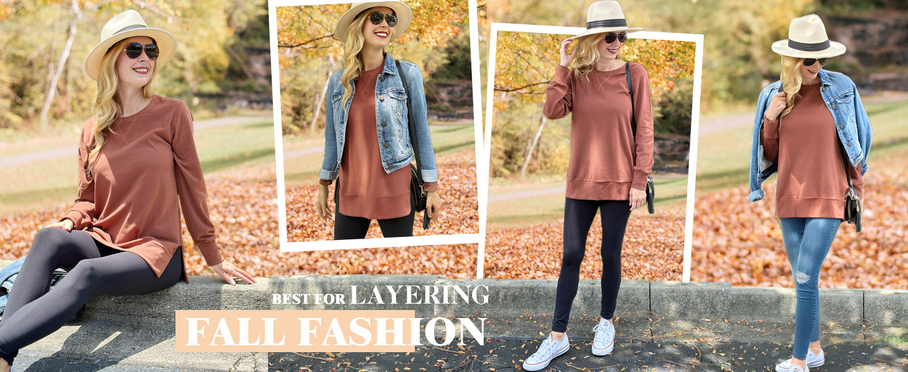 MOSHU Women's Crewneck Sweatshirt with Side Split Hem photo 7