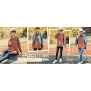 MOSHU Crewneck Sweatshirts for Women Side Split Long Sleeve Shirts Fashion Fall Womens Tops