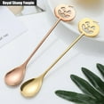 thumbnail image 5 of ABPETE Pumpkin Spoon,Stainless Steel Coffee & Dessert Stirrer, Dishwasher Safe Tea Set Accessory with Non-Slip Handlel (Rainbow colors), 5 of 10