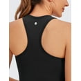 thumbnail image 4 of CRZ YOGA Womens Ribbed Longline Sports Bra Racerback Padded Slim Fit Crop Tank Top with Built in Pads, 4 of 8