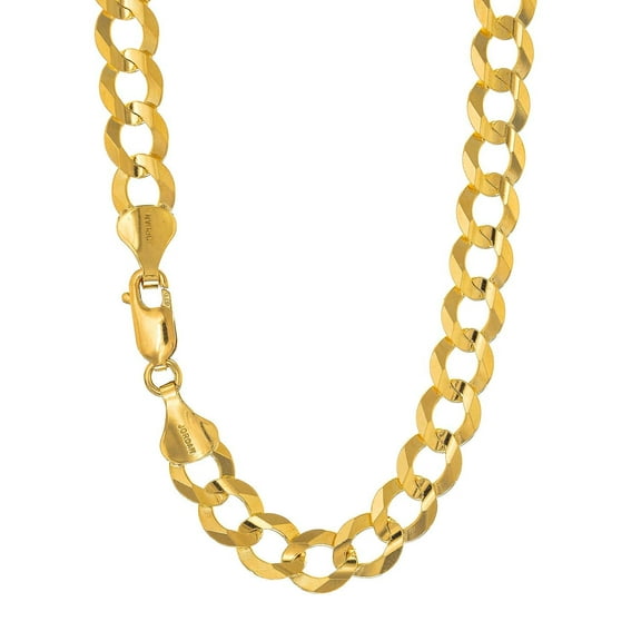 JewelStop 14k Solid Yellow Gold 8.2 mm Cuban Curb Chain Necklace 20" Lobster Claw Clasp - 31.1gr.