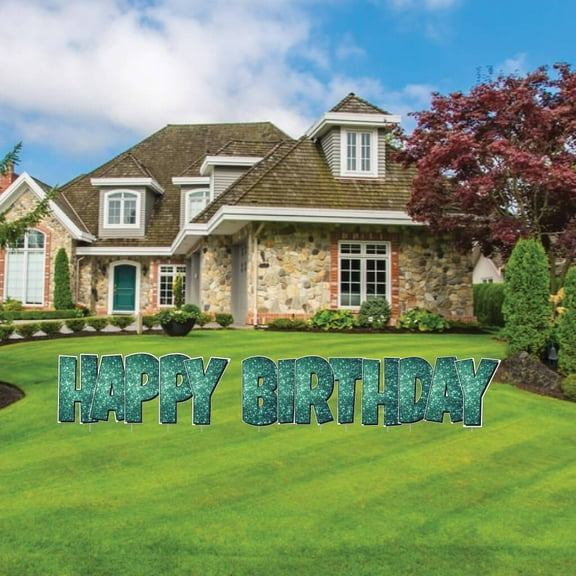 VictoryStore Green Sparkle EZ Happy Birthday Display, Green Glitter Easy Setup Birthday Decorations, 19871